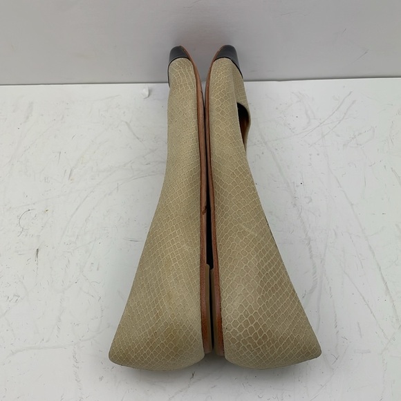 ANN TAYLOR ELIZABETH flats Snake Print patent Leather Black Size 8 very narrow - Picture 6 of 10